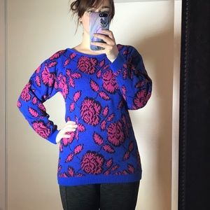 Vintage 80s Rose Sweater